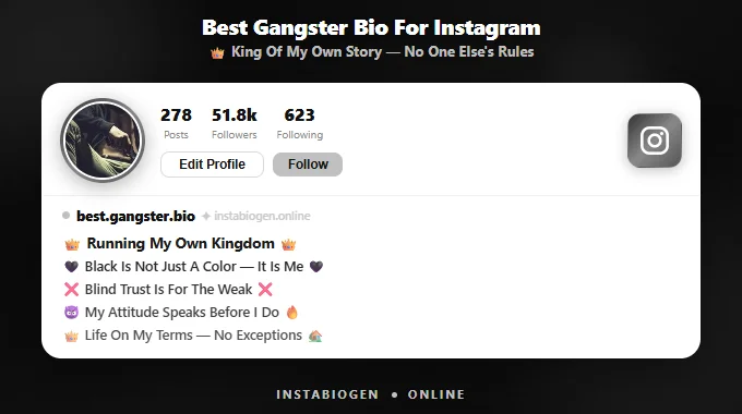 Best Gangster Bio For Instagram